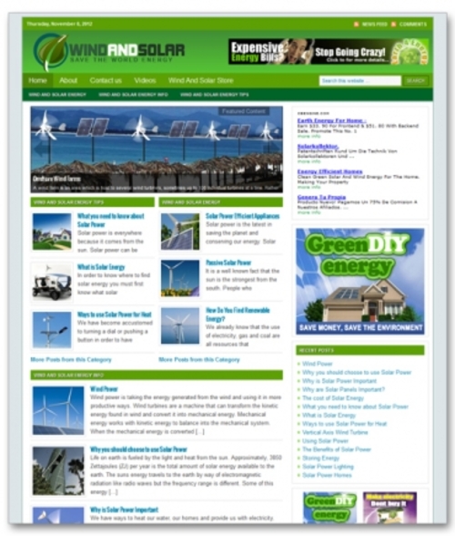 Product picture Wind And Solar Niche Blog ( Private Label Rights )